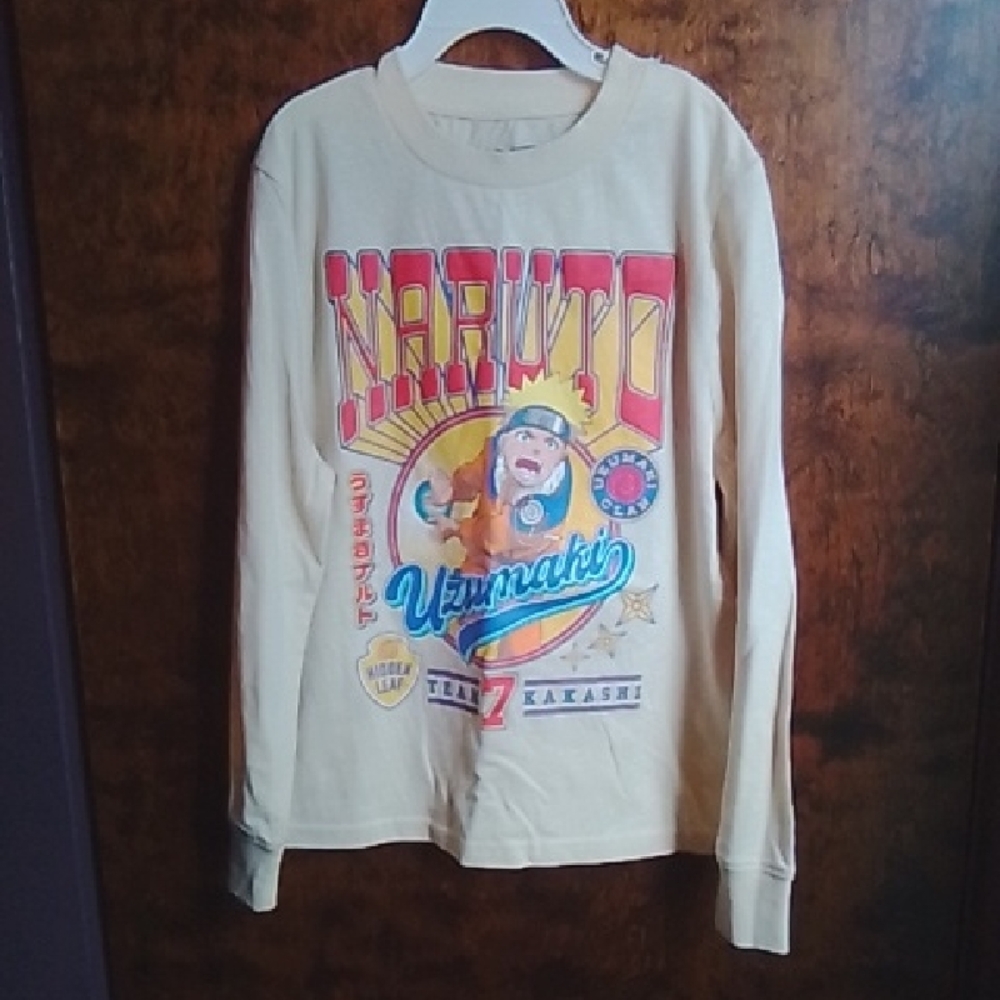 Kids Naruto Uzumaki Graphic Long Sleeve Shirt Size Small